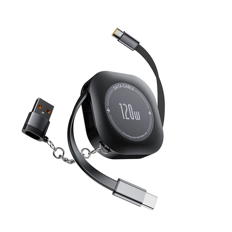 Charge Faster and Tangle-Free | 4-in-1 Retractable USB-C 120W Cable