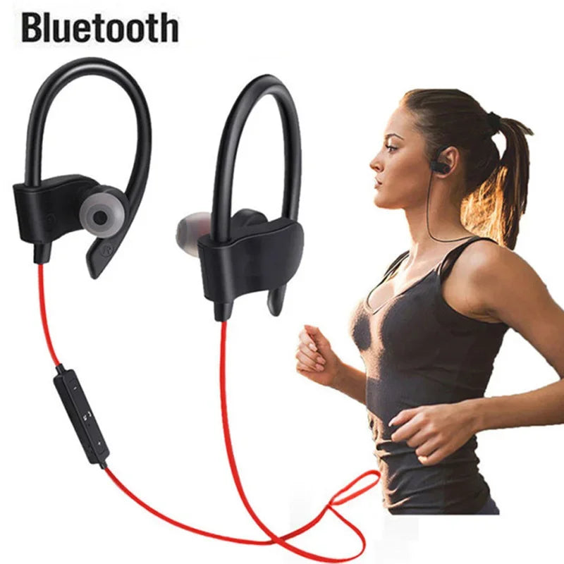 Audífonos Bluetooth Deportivos Stereo con Gancho, Micrófono y Sonido HiFi para Gaming y Música