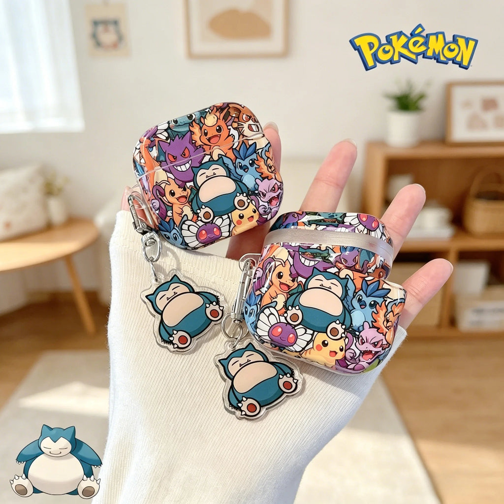 2026 New Anime Pokemon Gengar Snorlax Adorable Earphone Case for Airpods 1 2 3 4 Pro 2 3 Wireless Bluetooth Headset Shell Gift