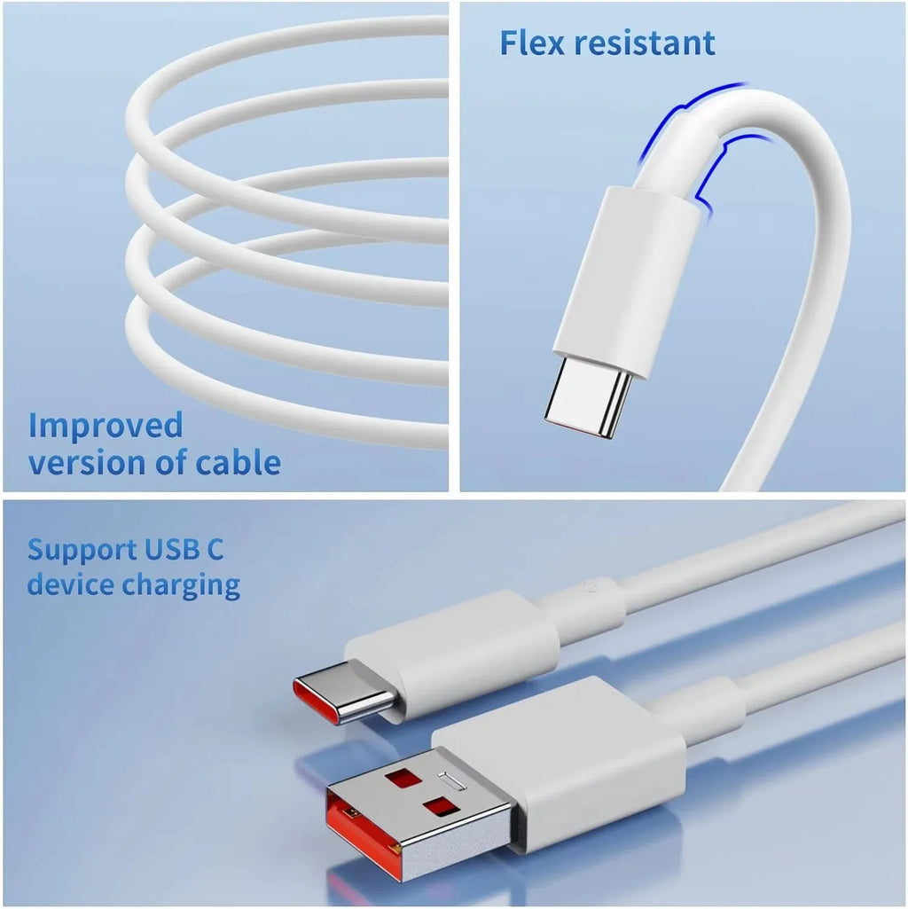 120W Fast USB Charger for Xiaomi 11 12 13 14 Redmi Note 11T 12 12T 13 14 Pro POCO F4 F5 X4 X5 X6 Type C Turbo Charging 6A Cable